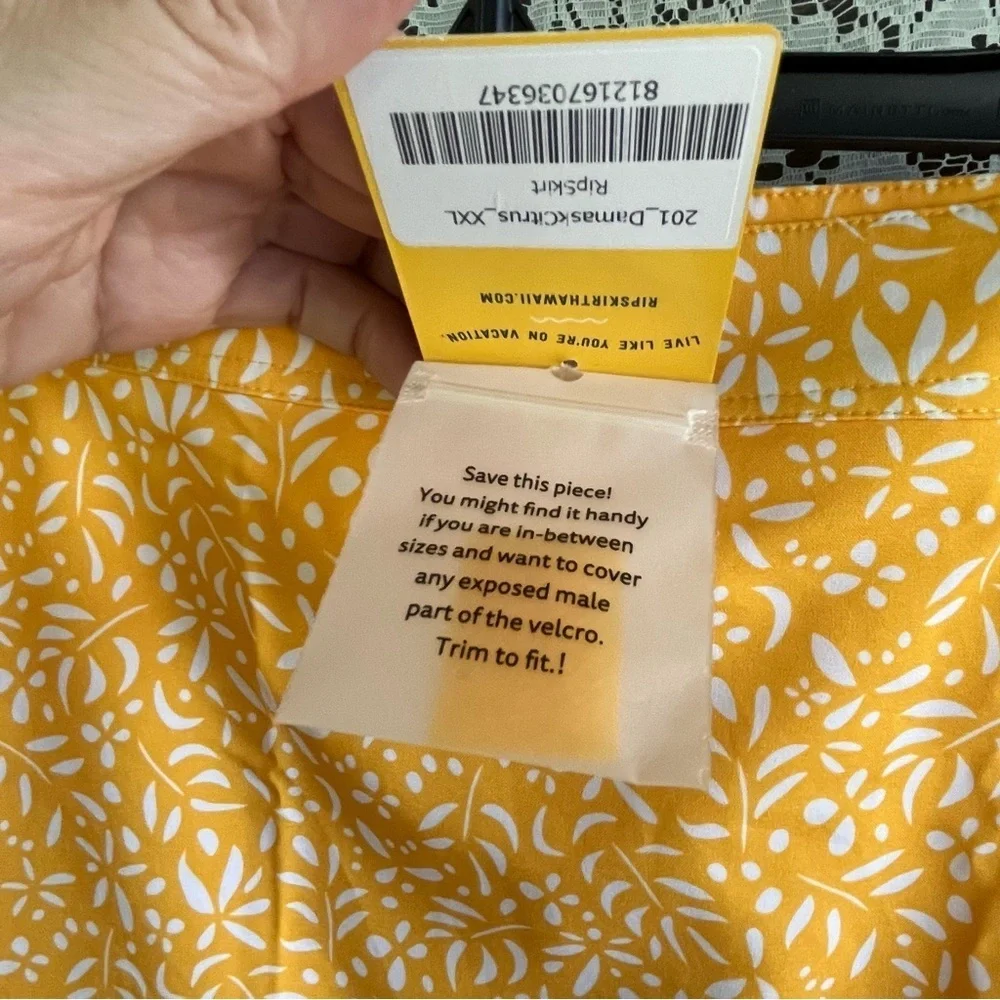RipSkirt Hawaii Yellow Floral Adjustable Skirt Resort Wear Beach Plus Size XXL